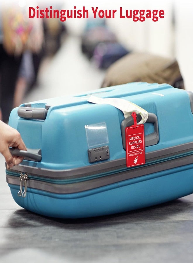 MEDMAX بطاقة تعريف طبية للأمتعة من MEDMAX، عبوة من قطعتين، مزودة ببطاقة تعريف بالاسم، تحمل عبارة "تعامل بحرص مع المستلزمات الطبية الداخلية"، مناسبة لحقائب السفر أو الحقائب التي تحتوي على أجهزة طبية، سهلة التمييز. - Image 4